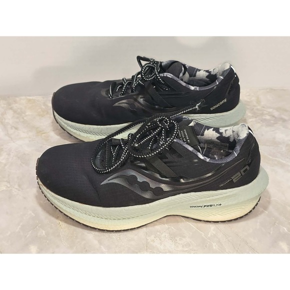 Saucony Triumph Running Shoes Black Gray GUC Women's Sz 8 Est - Picture 2 of 9
